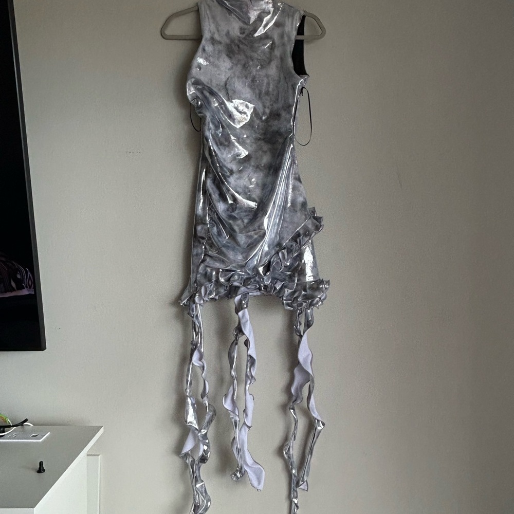 Silver and Black Abstract Dress